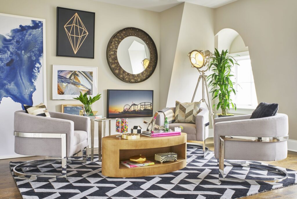 best house painter hippie style living room with multiple patterns